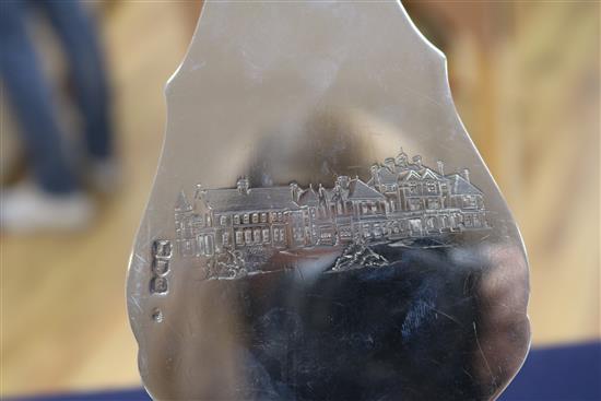 A late Victorian ivory handled silver presentation trowel and mounted ivory mallet, related to the foundation stone laying